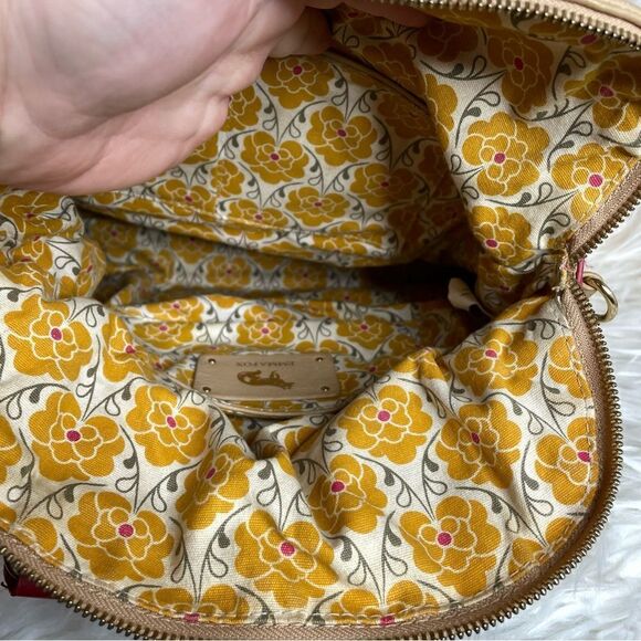 EMMA FOX Large tan black red leather Satchel  fold over Handbag no‎ strap - Picture 9 of 12